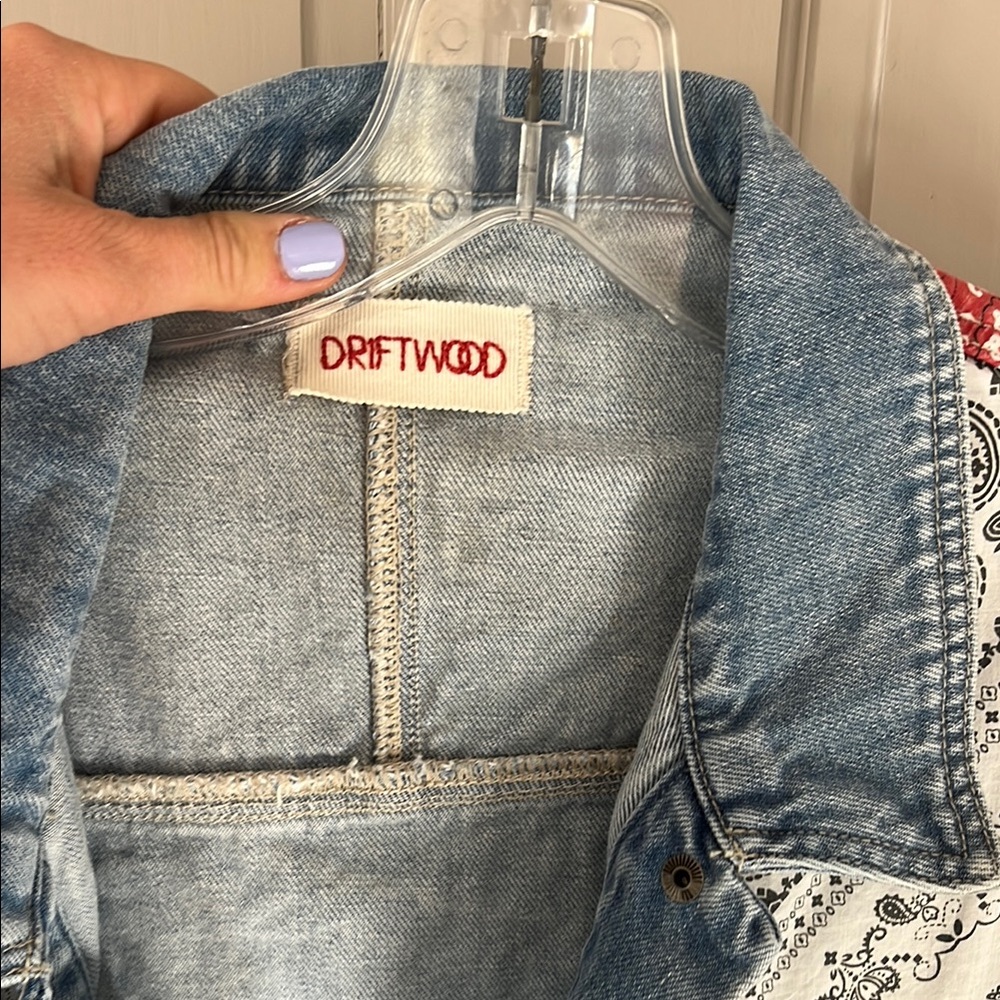 Driftwood Patchwork Denim Jacket With Bandana Pri… - image 2